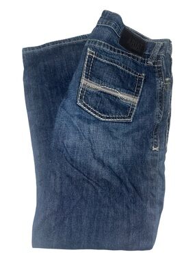 Ariat Jeans M2 Relaxed Boot Cut Men's Size 35x34 Prescott Dark Wash Blue Denim